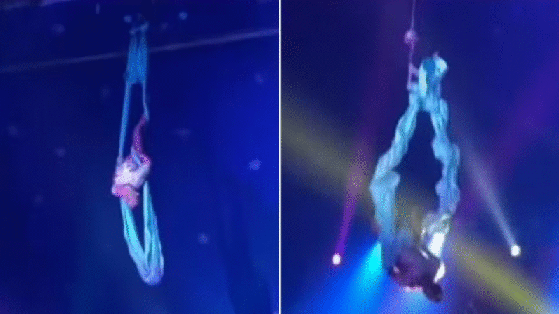 Artista de Circo Sofre Acidente Após Corda Arreb…Veja o vídeo
