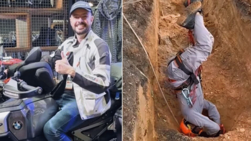 Exato Momento Que Corpo de Empresário é Tirado de Dentro do Buraco Assustou a Tod…Ver vídeo